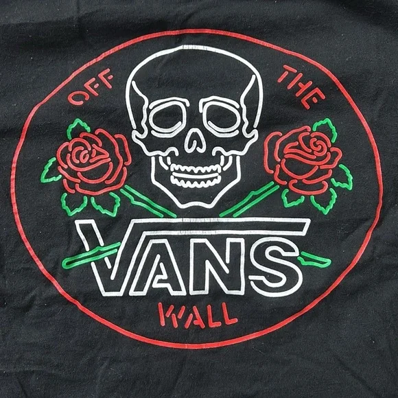 Vans Black Skull Tee Shirt, Small- EUC - Picture 5 of 5